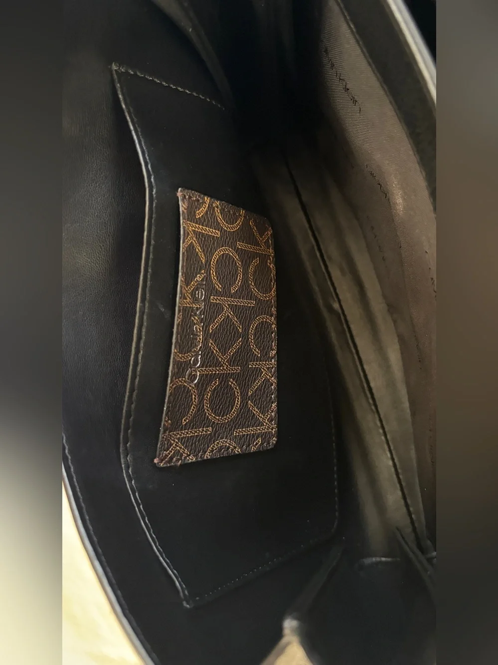 Calvin Klein Black Crossbody Bag Triple Compartment Adjustable Strap